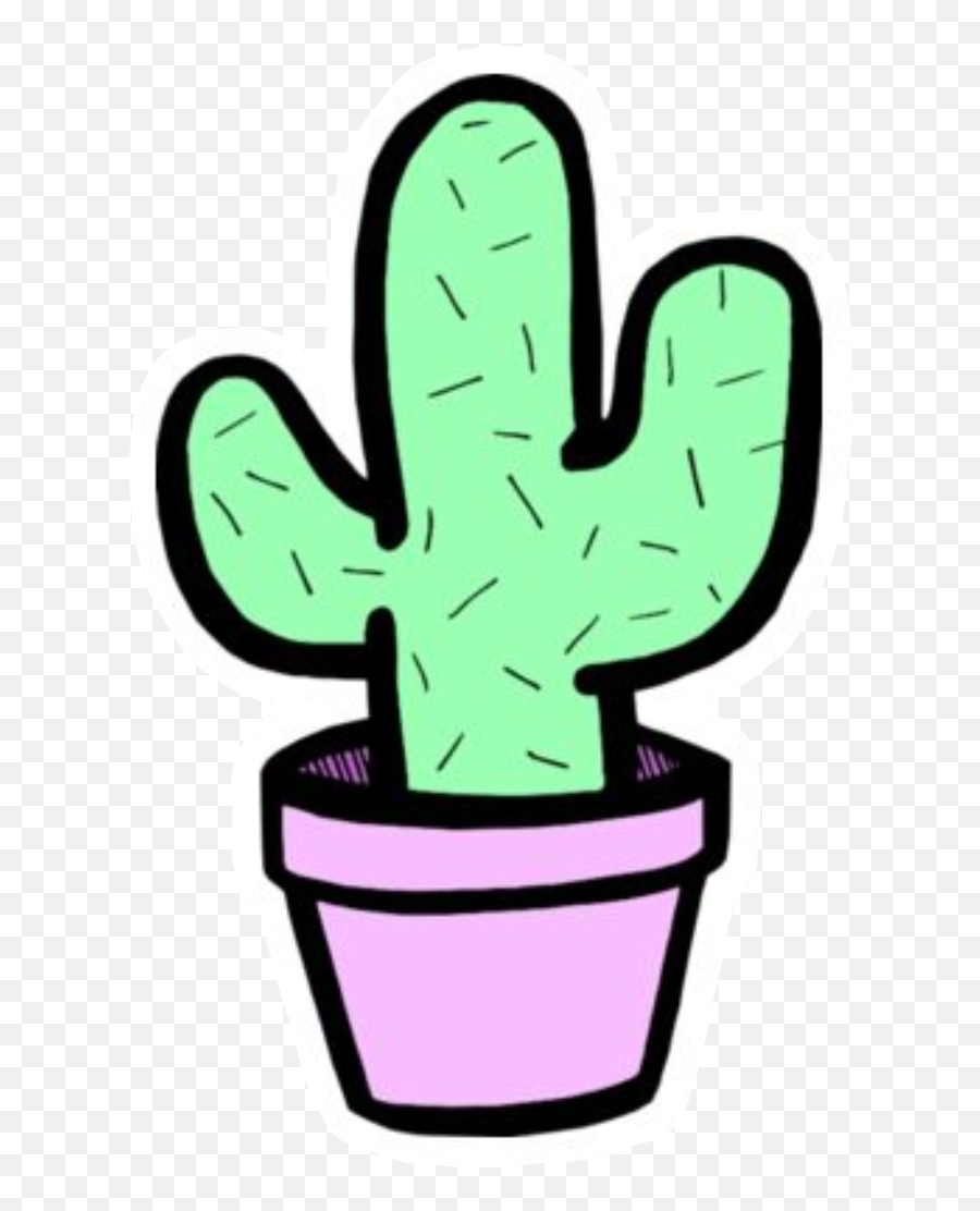Download Tumblr Cactus Png Library Stock - Stickers Cute Easy Cactus Drawing,Cactus Png