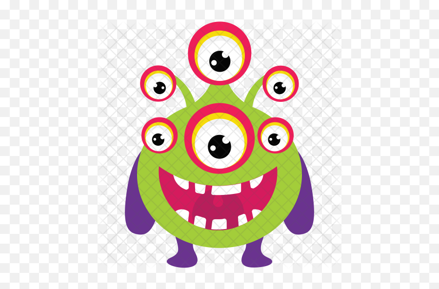 Monster With Multiple Eyes Icon Of Flat - Cartoon Monster Multiple Eyes Png,Monster Eyes Png