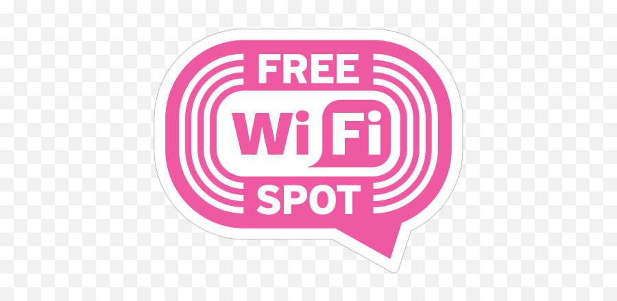 Printed Vinyl Sign Wifi Free Spot Pink Print - Graphic Design Png,Free Wifi Logo