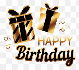 Transparent Background Gold Happy - Birthday Png