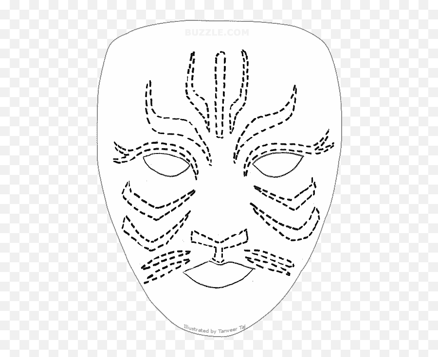 Tiger Face Painting Template Png Image - Kids Face Painting Stencils,Face Paint Png