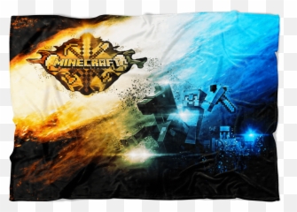 Minecraft Fleece Blanket Steve Diamond Sword Commando Black - Art Paint png