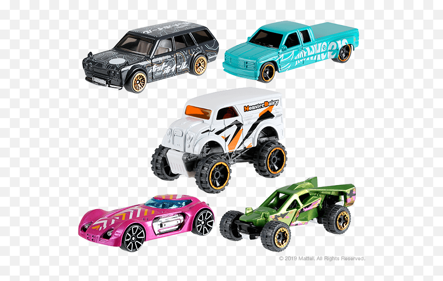 Collect In Bulk Hot Wheels 2019 5 - Packs News Mattel Synthetic Rubber Png,Rocket League Cars Png