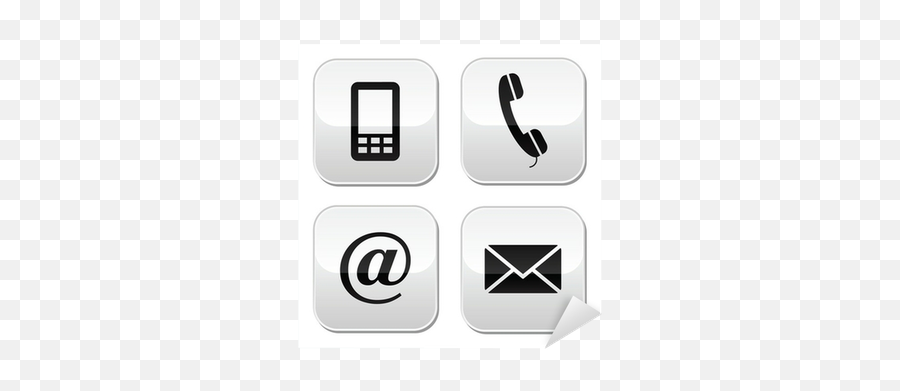 Sticker Contact Buttons Set - Email Envelope Phone Mobile Icon Mobile Symbol In Word Png,Phone Mail Icon