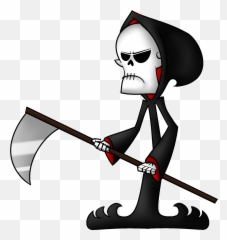 Grim Reaper Clipart Minimalist - Transparent Cartoon Grim Transparent Background Grim Reaper Clipart Png,Grim Reaper Transparent