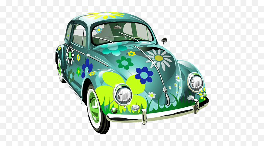 Blue Flower Vw Bug Png Official Psds - Vw Bug Png,Volkswagen Png