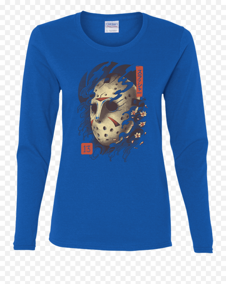 Oni Jason Mask Womenu0027s Long Sleeve T - Shirt Super Bowl T Png,Jason Mask Png