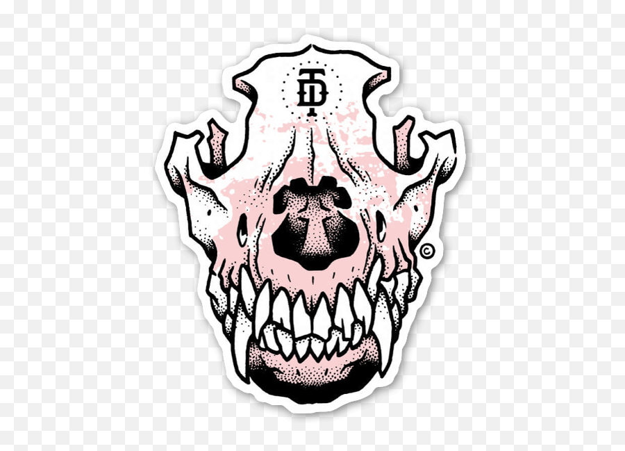 Doberman Dog Skull - Stickerapp Dog Skull Front View Drawing Png,Doberman Png
