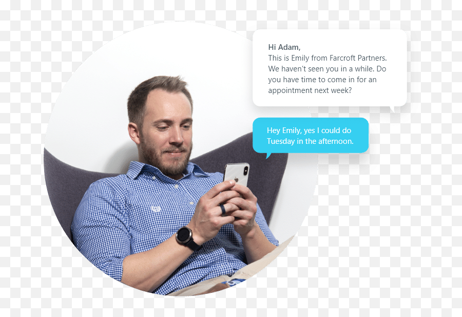 Business Text Messaging Service Weave - Sitting Png,Texting Png