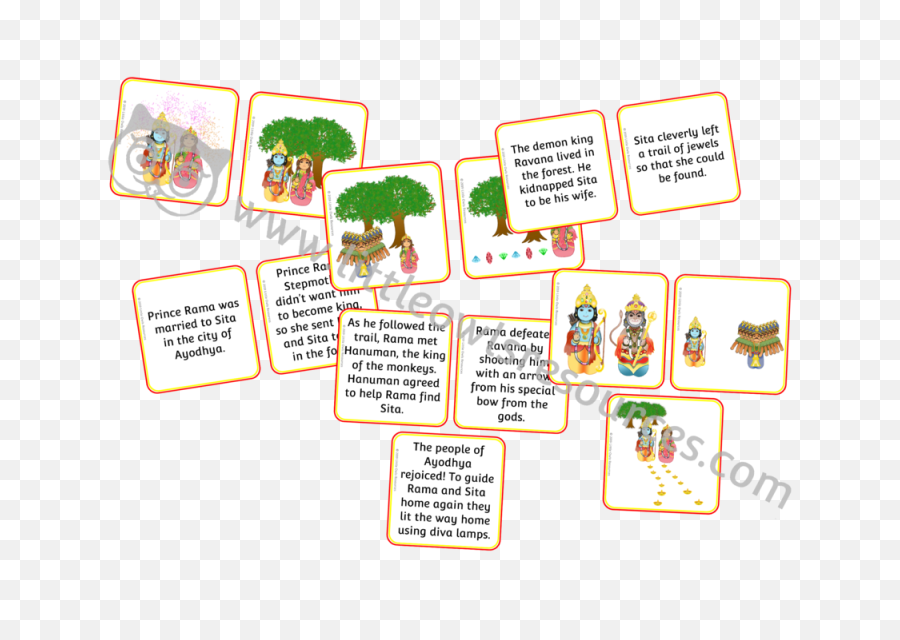 Free Diwali Story Sequence Cut And Match Printable Early - Art Png,Match Png