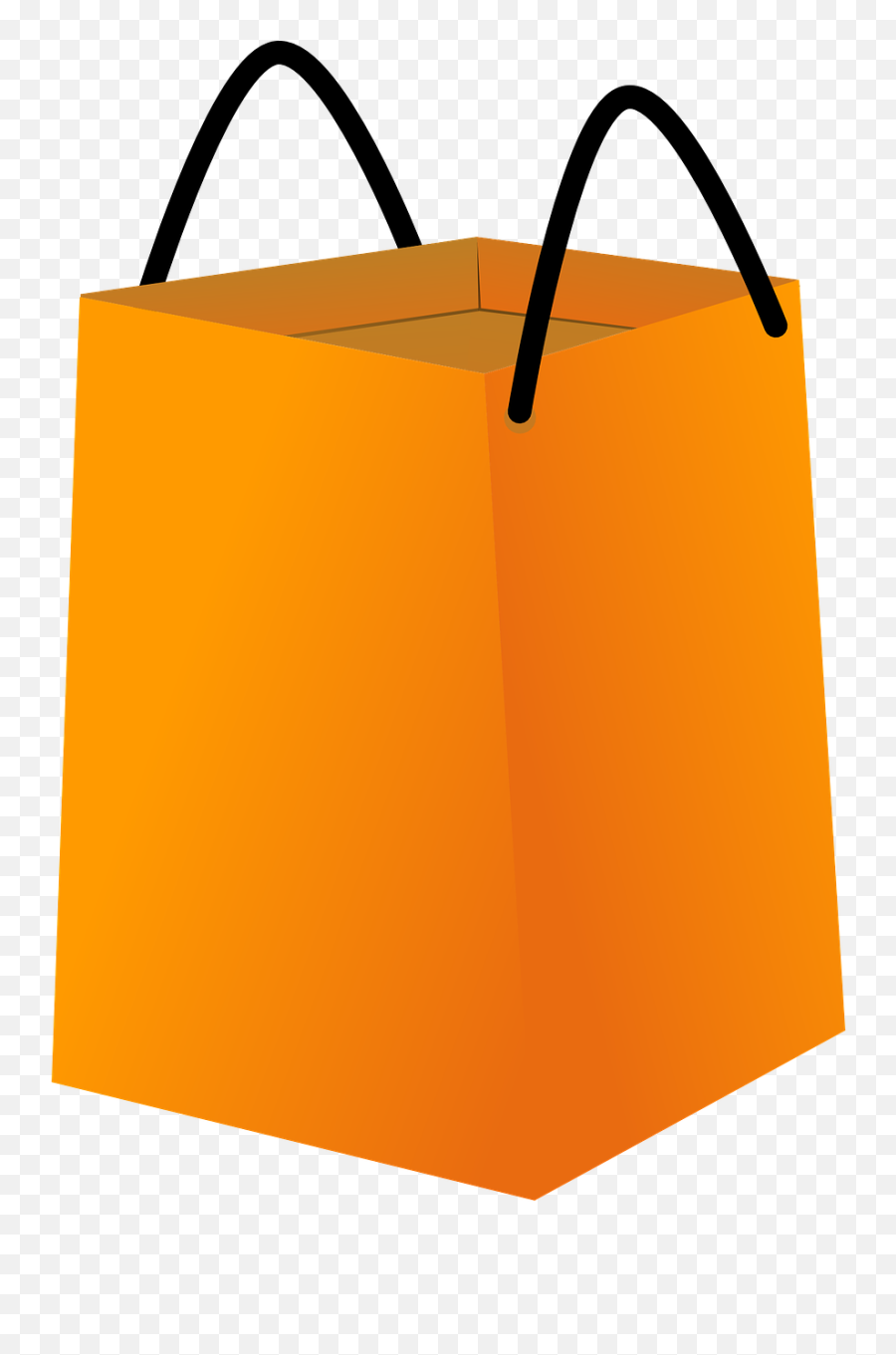 Shopping Bag Orange Empty - Orange Shopping Bag Png,Grocery Bag Png