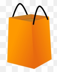 Shopping Bag Orange Empty - Orange Shopping Bag Png,Grocery Bag Png