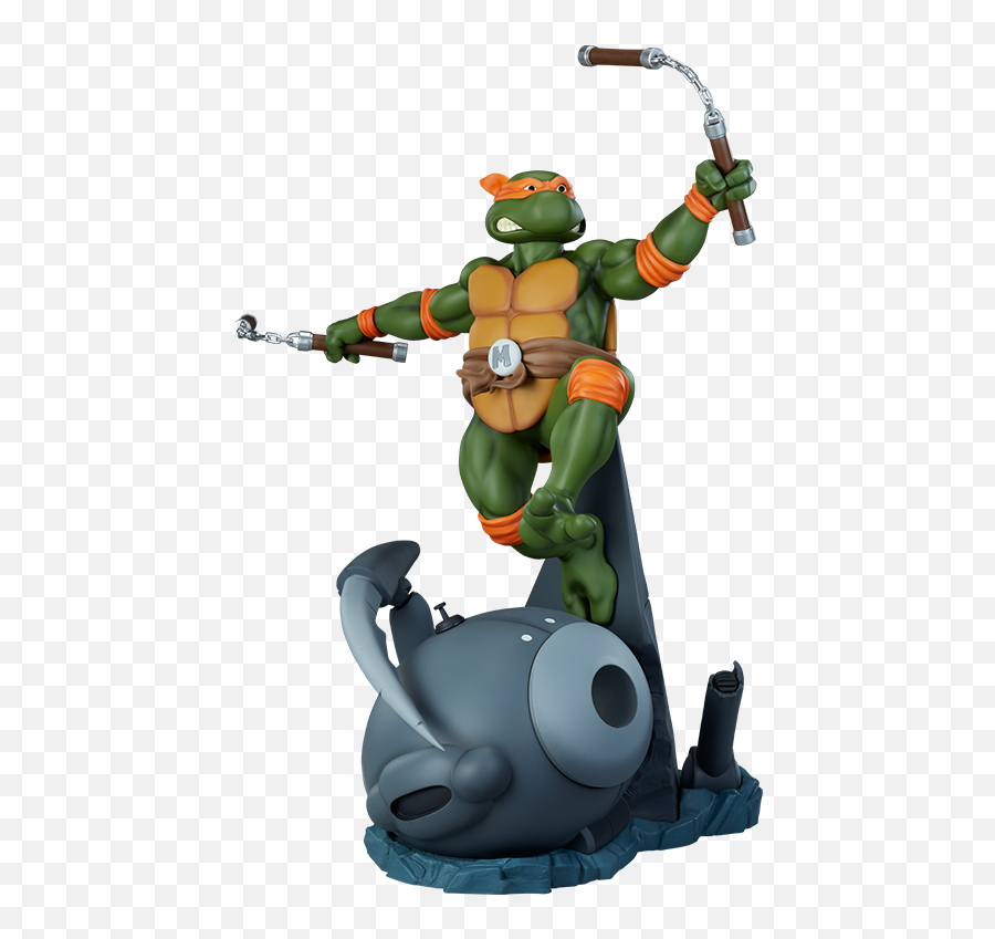 Michelangelo Statue By Pcs Collectibles - Teenage Mutant Ninja Turtle Statues Png,Tmnt Logo Png