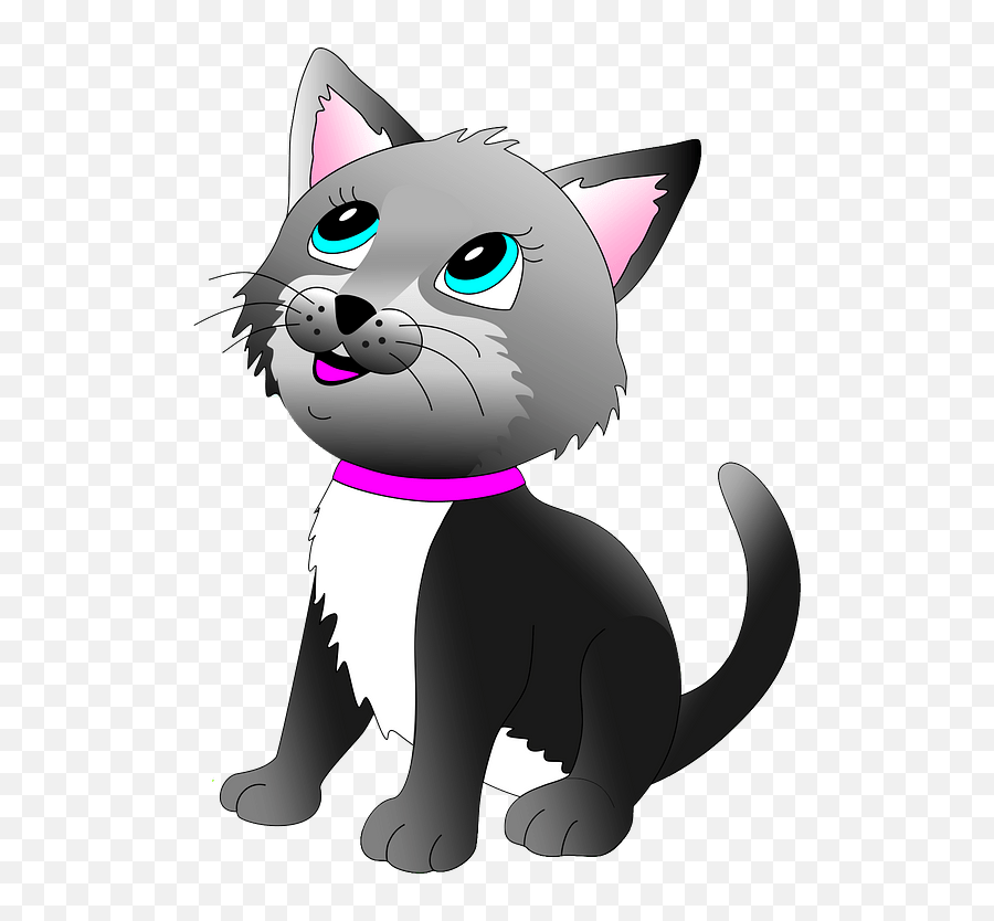 Cartoon Grey Kitten Clipart - Transparent Kitten Clipart Png,Kitten Transparent