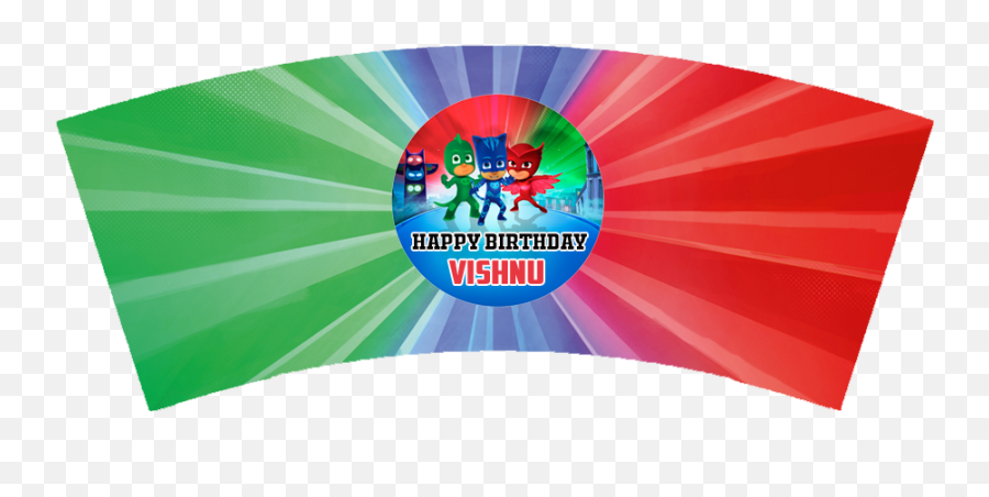 Personalized Pj Masks Birthday Cupcake Wrappers 10pcs - Horizontal Png,Pj Mask Logo