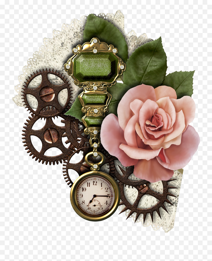 Steampunk Gears Flowers - Steampunk Flower Png,Steampunk Gears Png