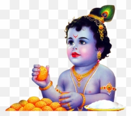 Lord Krishna Images Baby Sri Png Download - Lord Krishna With Parrot,Eating Png