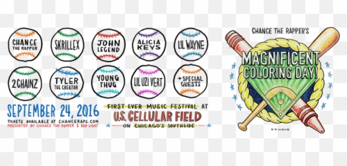 Chance The Rapper Brings Magnificent Coloring Day To South - For Baseball png