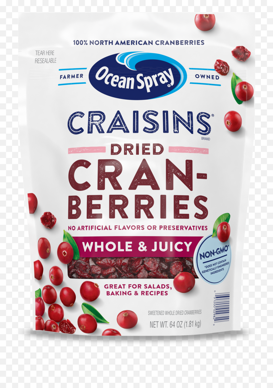 Whole Juicy Dried Cranberries - Ocean Spray Craisins Dried Cranberries Png,Cranberries Png