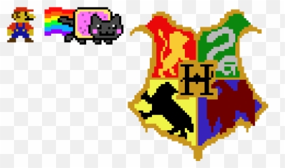 Pixel Art Gallery - Hogwarts Crest png