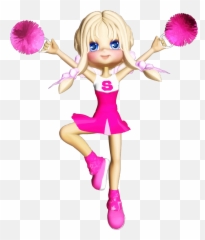 Blonde Cartoon Cheerleader Comic - png