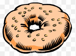 Bagel Royalty Free Vector Clip Art Illustration - Food0161 Bagel Clip Art Png,Food Clipart Transparent Background