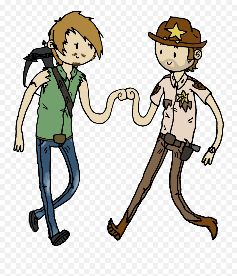 Rick Grimes Daryl Dixon Negan Cartoon Clip Art - Walking Rick Walking Dead Cartoon Png,Rick Png