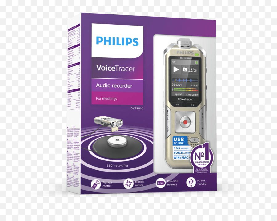 Download Voicetracer Audio Recorder - Philips Dvt8010 Philips Png,Recorder Png