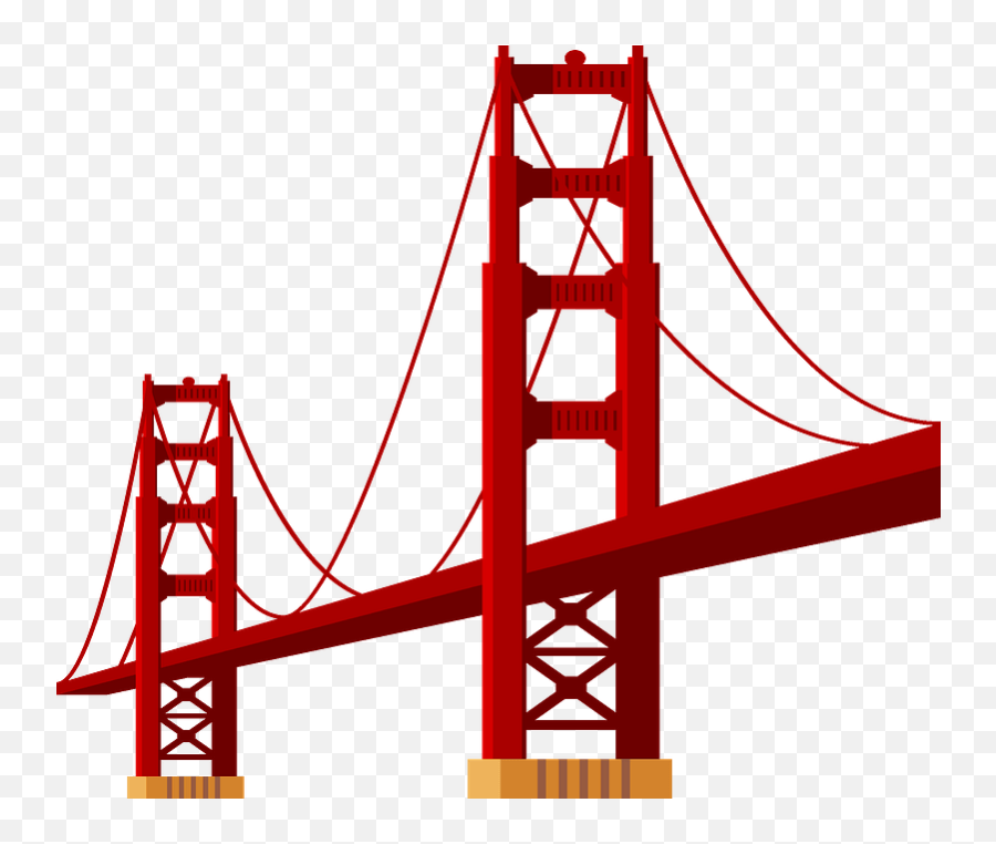 Golden Gate Bridge Clipart - Golden Gate Bridge Png,Bridge Clipart Transparent