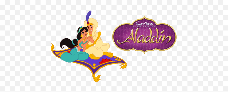Download Aladdin Movie Image With Logo - Aladdin And Jasmine Glitter Png,Aladdin Logo Png