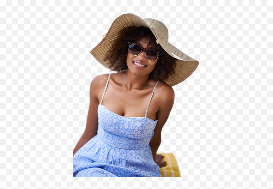 Sun Glass And Straw Hat - Girl Png,Straw Hat Png