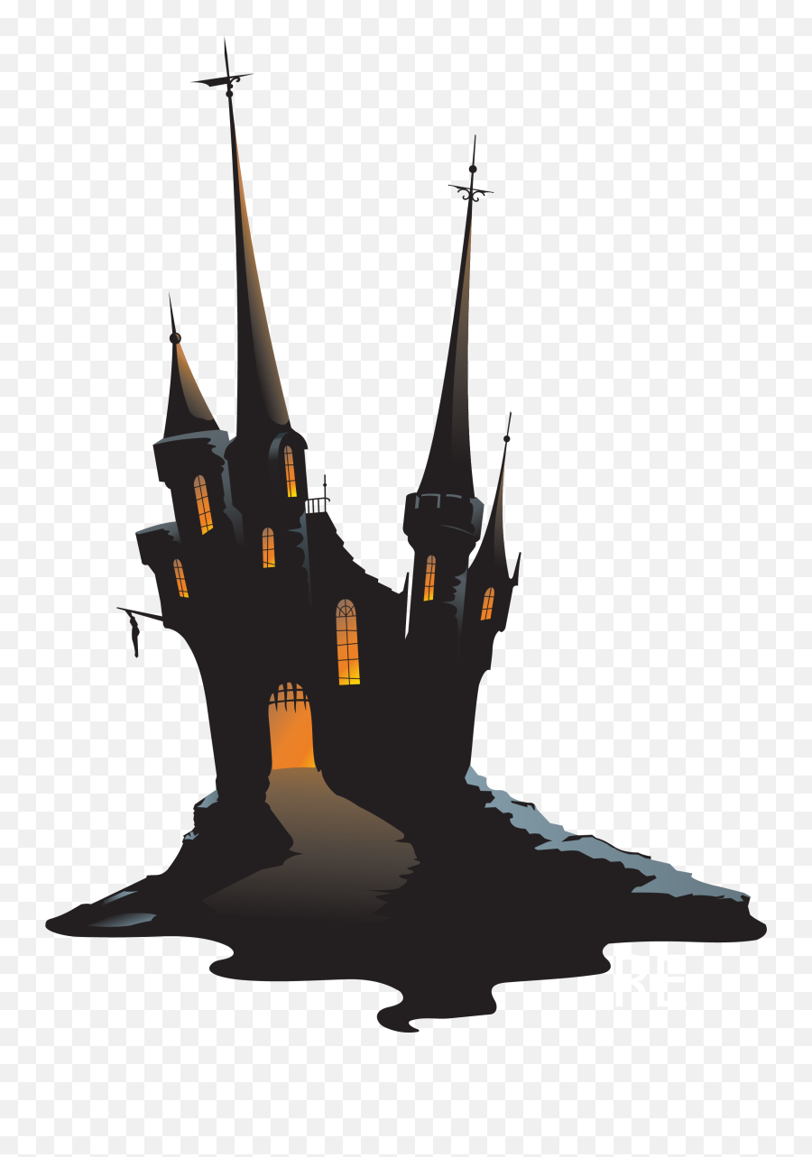 Haunted Castle Silhouette Png - Halloween Castle Clipart,Disney Castle Silhouette Png