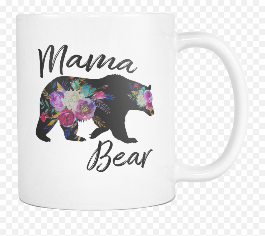 Mama Bear Floral Silhouette Coffee Mugs - Magic Mug Png,Coffee Cup Silhouette Png