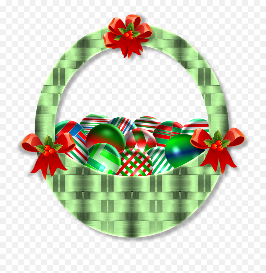 Wicker Basket Images - Christmas Basket Icon Cartoon Transparent Christmas Basket Of Ornaments Png,Basket Icon Transparent