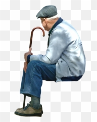 Old Man Sitting Png Image - Architecture People Sitting Png,Old Man Png