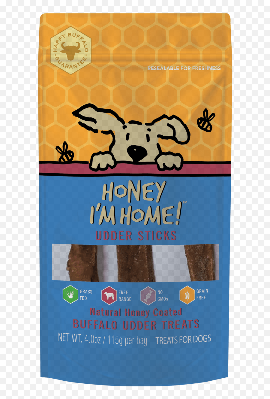 Natural Honey Coated Buffalo Treats Udder Sticks - Honey I M Home Udder Sticks Png,Buffalo Icon Apparel