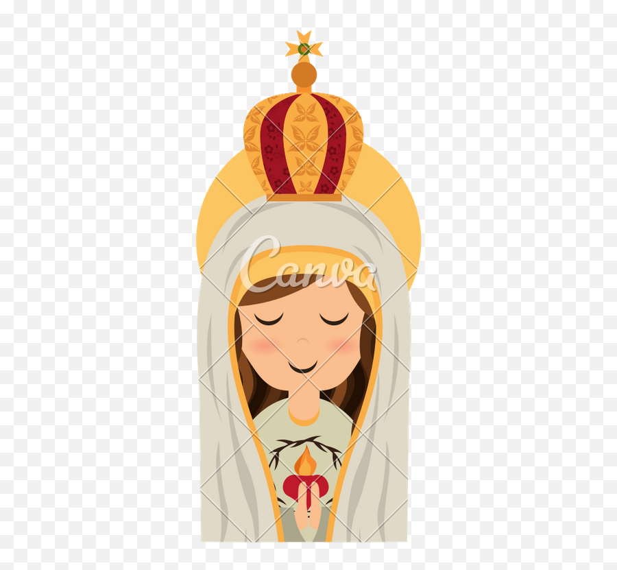 Virgin Mary Cute Icon - Icons By Canva Virgen De Fatima Vector Png,Virgin Mary Png