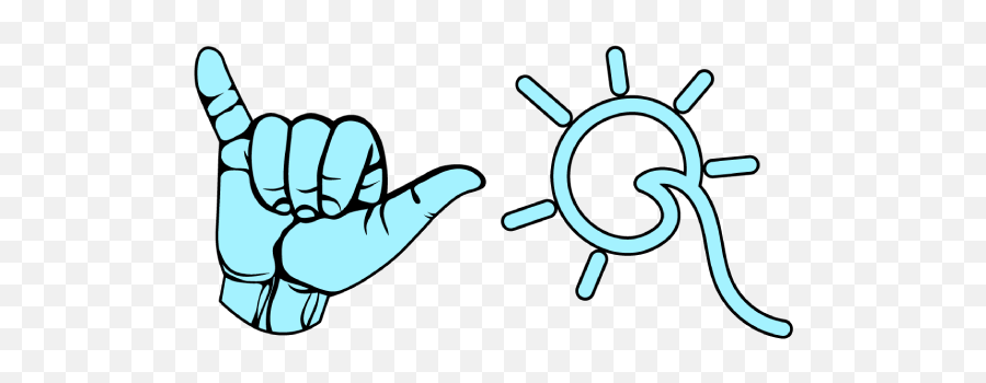 Vsco Cursor With Hang Loose U0026 Sun Wave - Sweezy Custom Cursors Sign Language Png,Hang Loose Icon