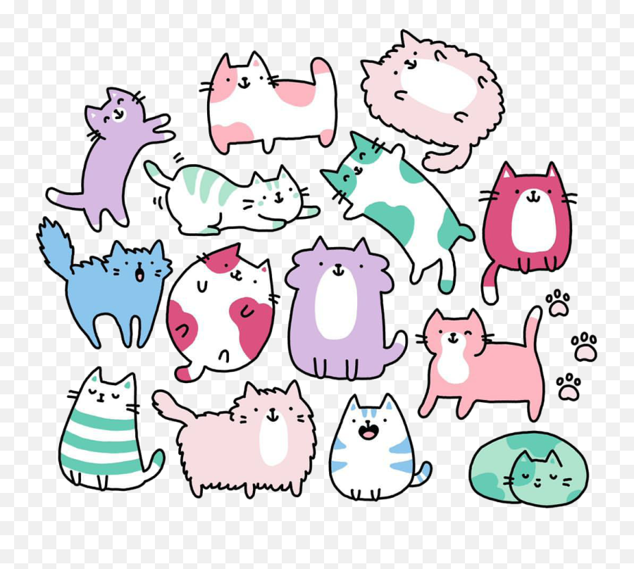 Download Free Pink Art Siamese Cat Kitten Line Birman Icon - Kira Kira Doodles Cats Png,Pink Cat Icon