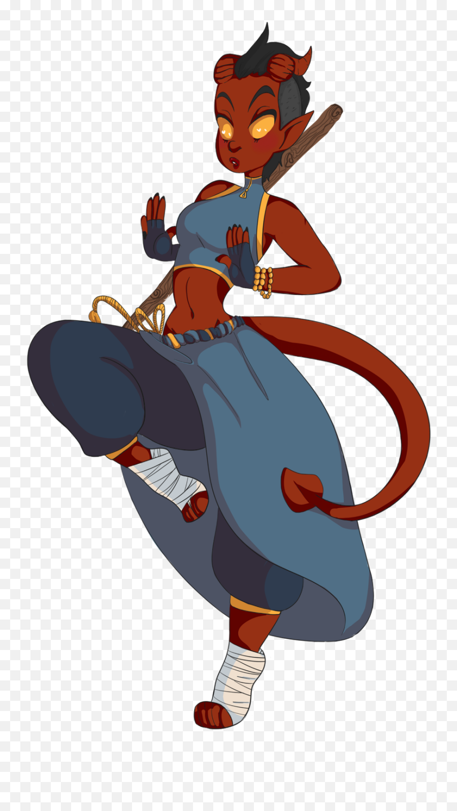 Female Tiefling Monk Png - Tiefling Monk,Monk Png