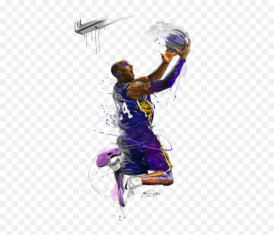 Download Canvas Basketball Players Lakers Angeles Los Print - Kobe Bryant Art Png,Basketball Players Png