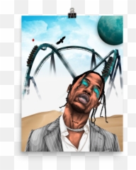 Travis Scott Premium Luster Poster - Travis Scott Roller Coaster Art Png,Travis Scott Png