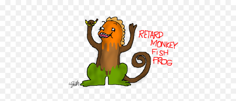 Retard Monkey Fish Frog By Kelsyscakes - Retarded Fish Frog Png,Retard Png