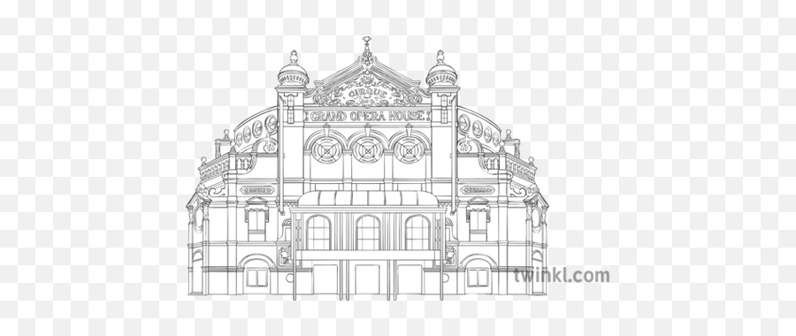 Grand Opera House Belfast No Background Ni World Around Us - Queen Victoria Building Drawing Png,White House Transparent Background