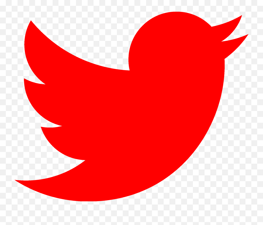Red Twitter Icon - Red And White Twitter Logo Png,Twitter Bird Transparent