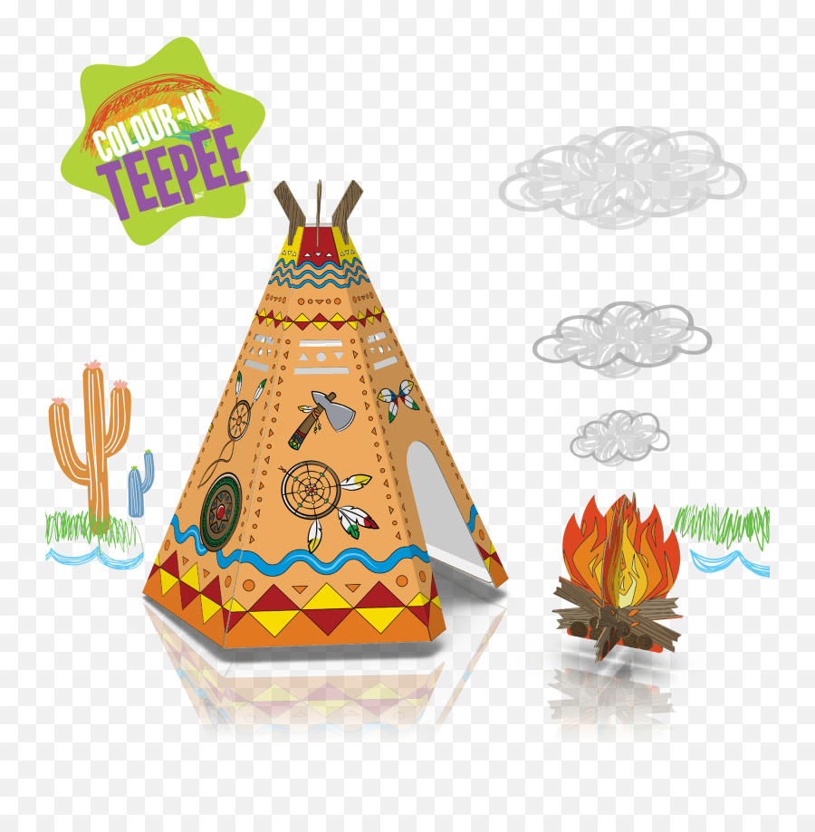 Colour In Teepee - Clip Art Png,Teepee Png
