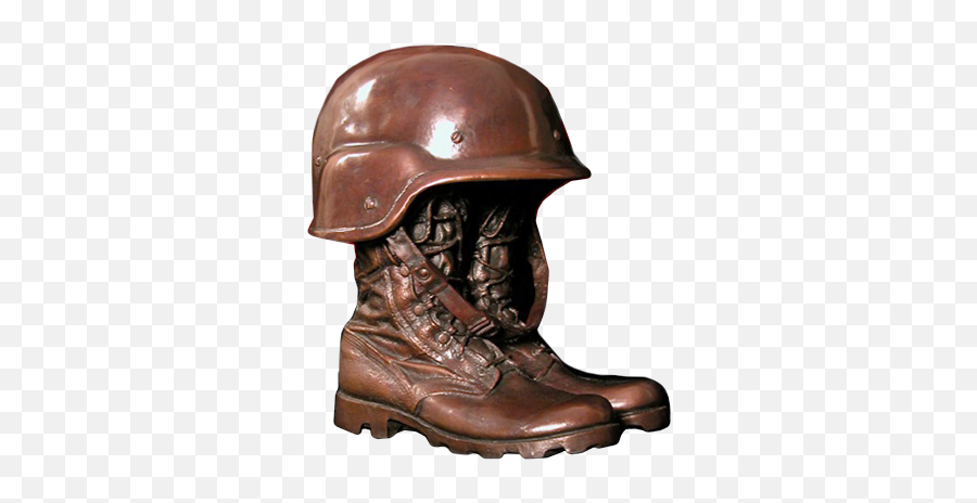 Stalwart Bronze Sculpture Urn - Helmet U0026 Combat Boots Military Urns For Ashes Png,Combat Boots Png