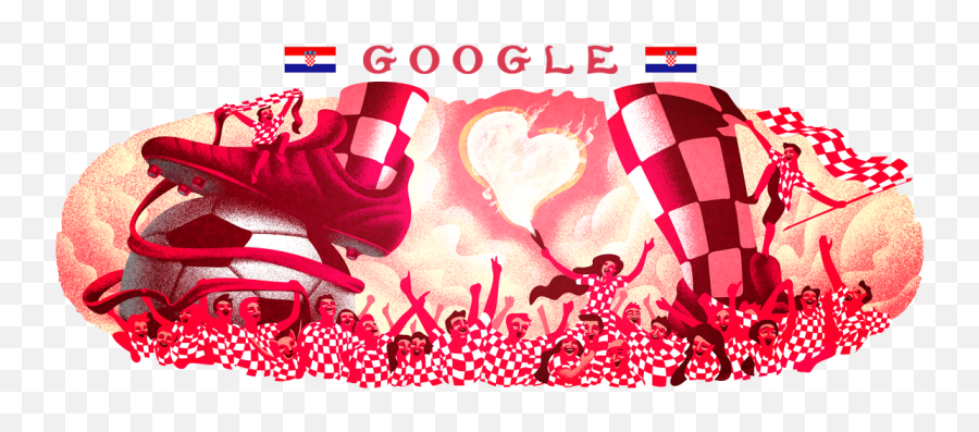 Celebrating Croatiau0027s 2nd Place Finish In The World Cup 2018 - Google Celebrating World Cup 2018 Doodles Png,World Cup 2018 Png