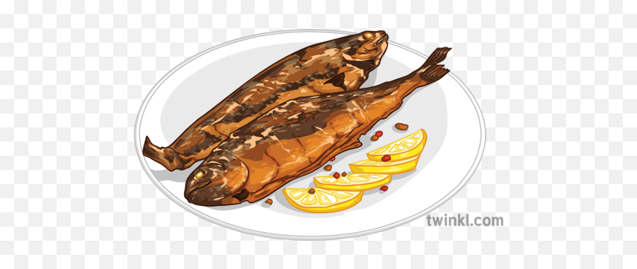 Fried Fish Fillet Dish Plate Food - Fried Fish Illustration Png,Fried Fish Png