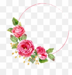 Download Hd Flower Watercolor Painting - Floral Frame Vector Png